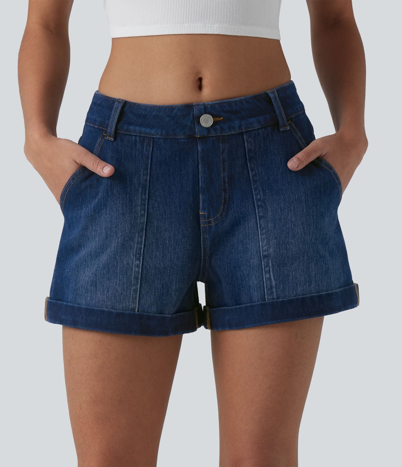 Short en jean Halara Flex™ taille basse décontracté 7,5 cm avec poches