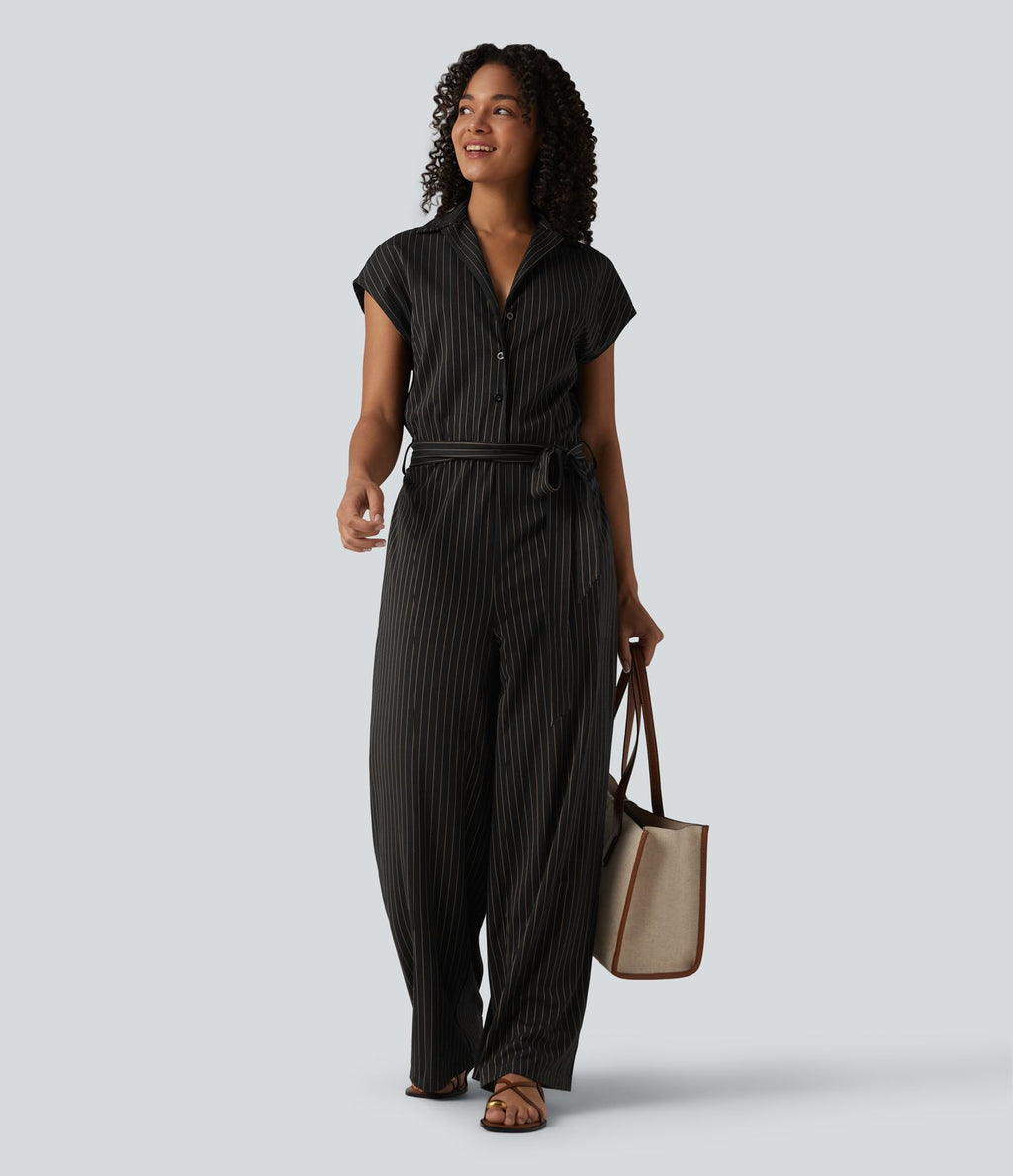 Combinaison chemise manches courtes bureau à effet frais avec ceintures et poches, accès facile Easy Peasy