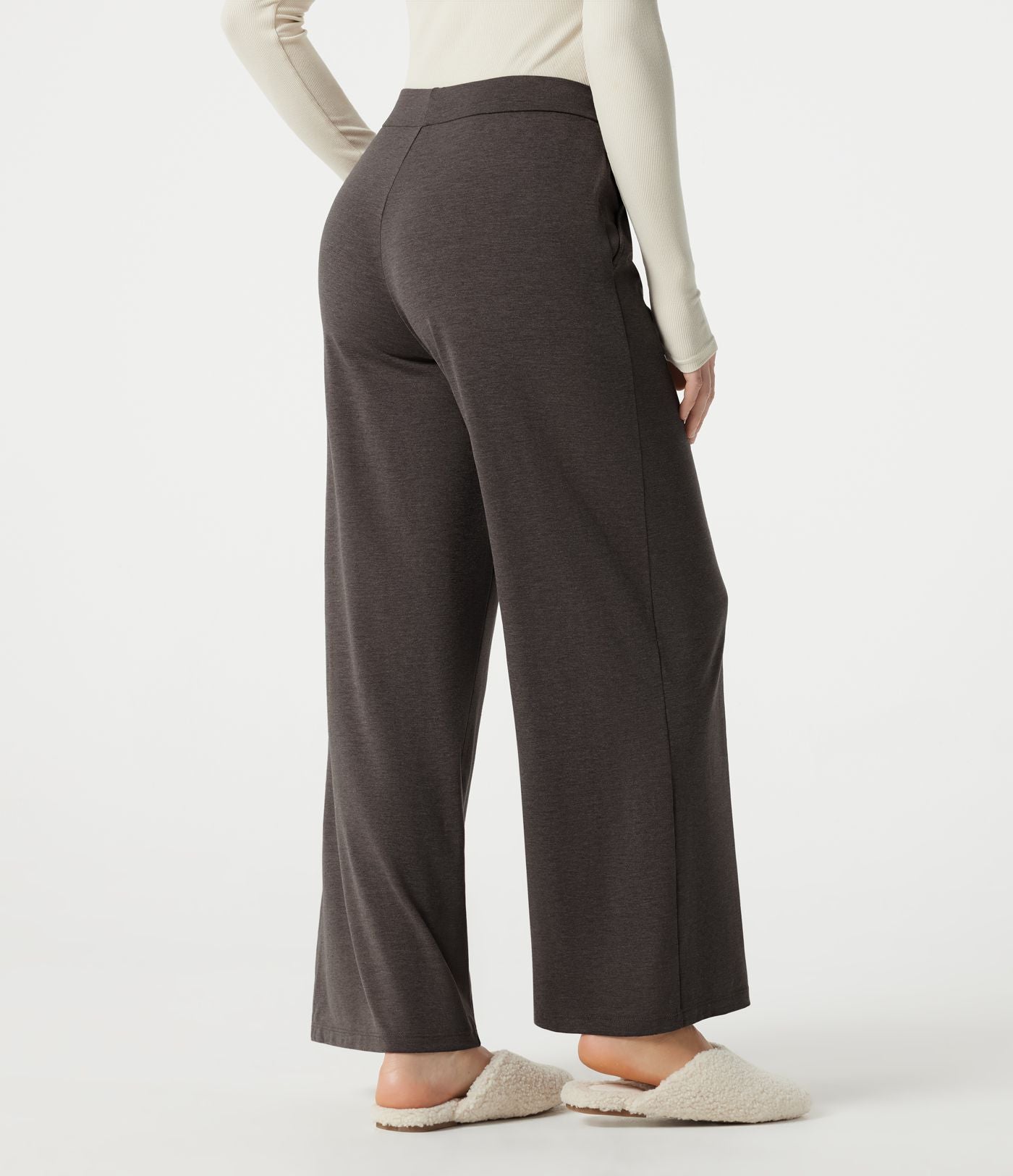 Pantalon de détente large taille mi-haute avec cordon de serrage et poches