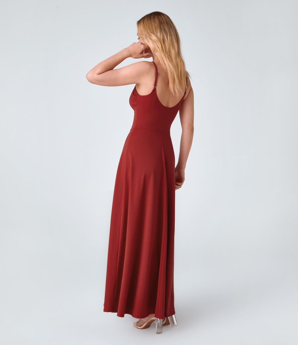 Robe de Vacances Fluide Bretelles Réglables Dos en U Torsadé Évas