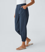 Joggings décontractés à taille mi-haute avec poches