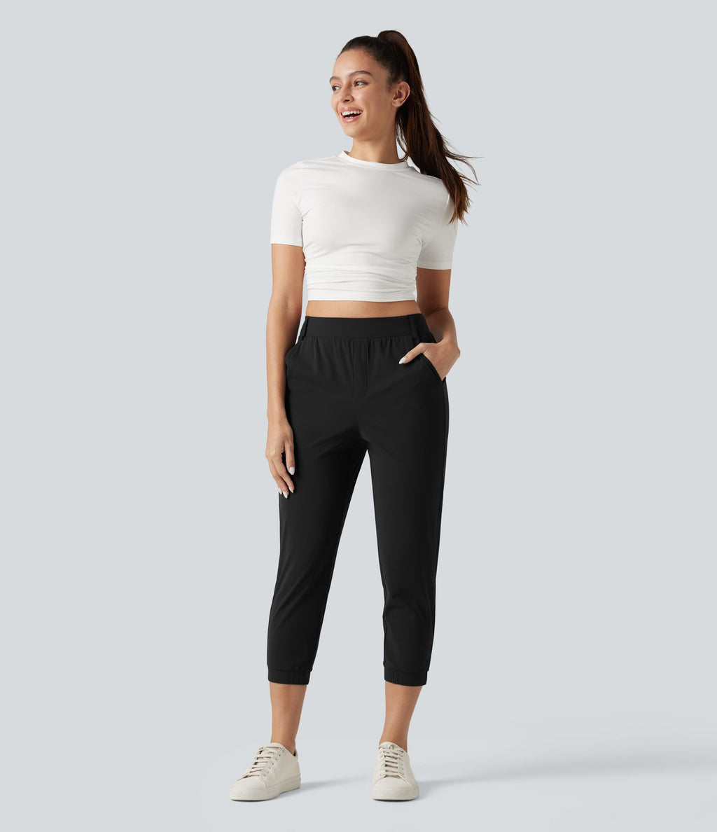 Jogging court taille haute à séchage rapide pour le golf avec poches