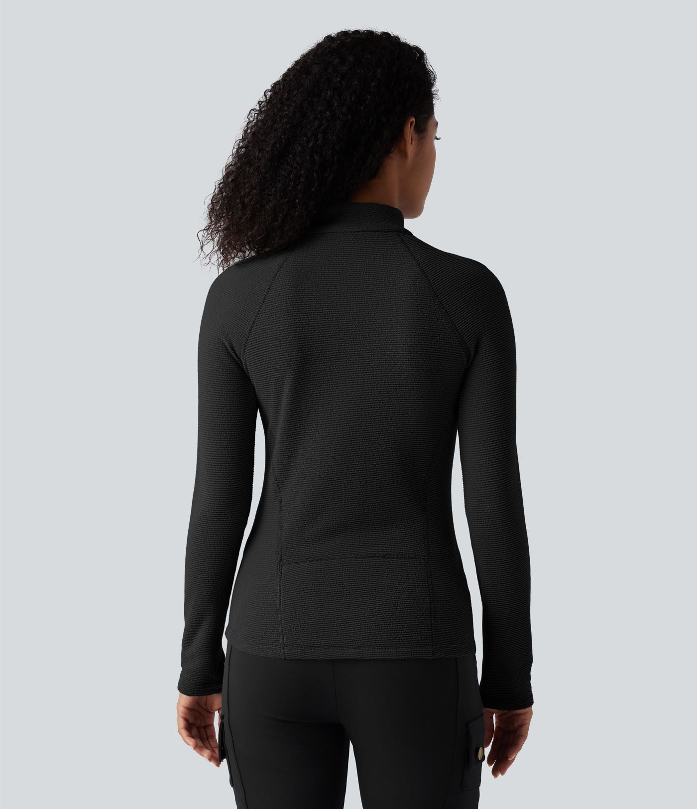Haut de sport polaire demi-zip pliable à manches longues avec poche