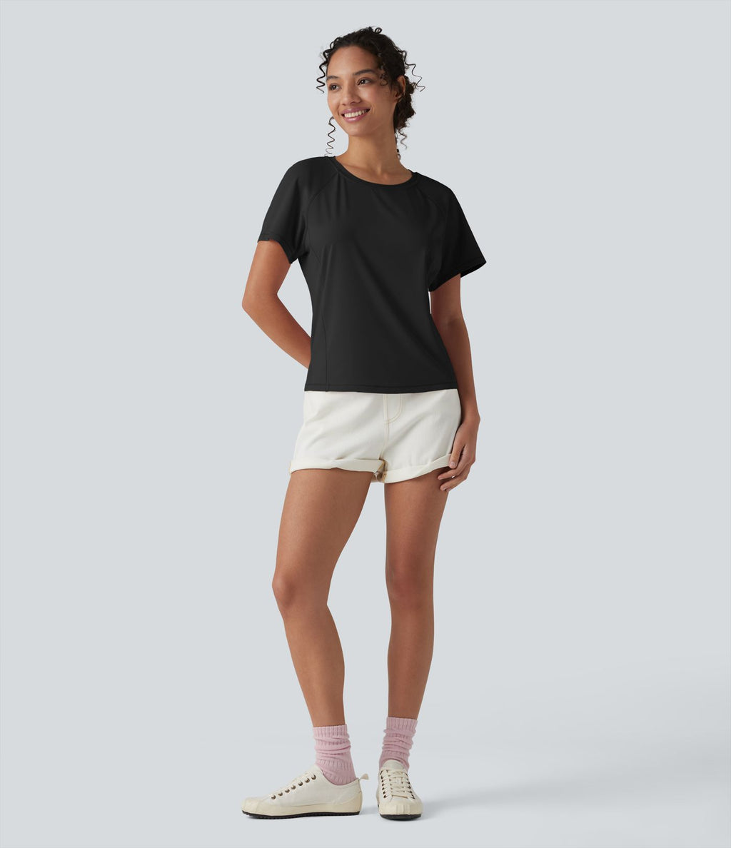 T-shirt casual col rond manches courtes avec poche