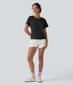 T-shirt casual col rond manches courtes avec poche