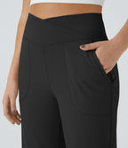 Pantalon yoga large croisé avec ourlet et poches DayStretch - Smile