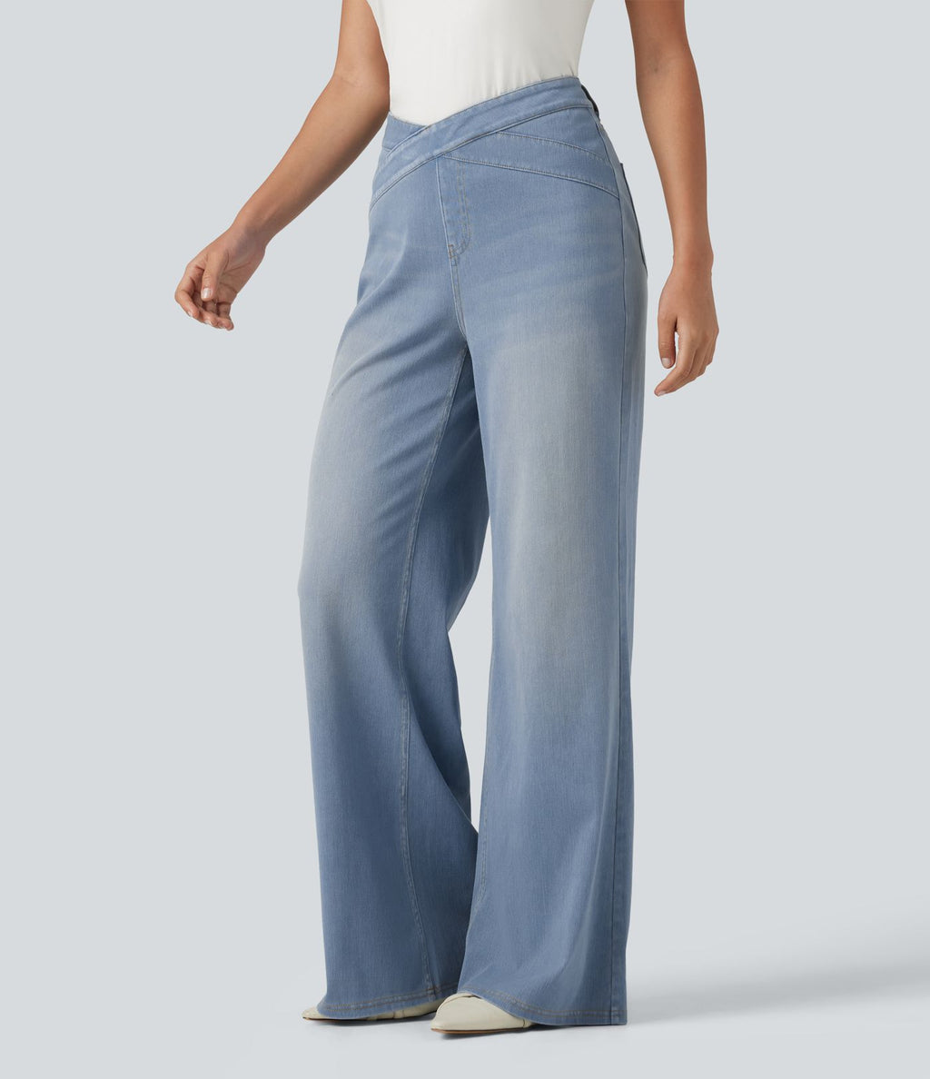 Jean bootcut Halara Flex™ taille haute croisée avec poches