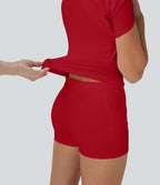 Softlyzero™ Airy Robe de yoga dos nu avec torsade effet fraîcheur et short intégré - Version Easy Peasy