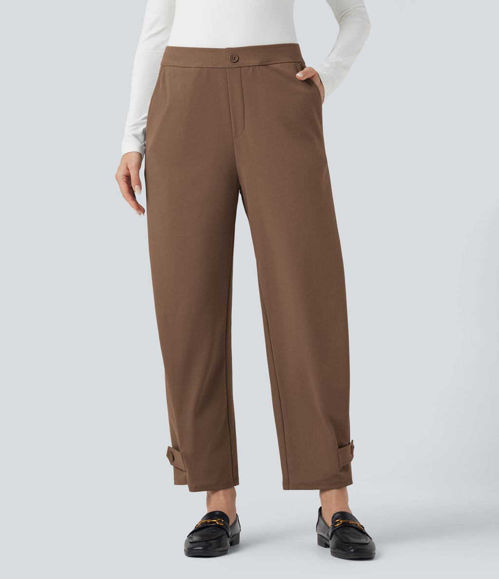 Pantalon de travail fuselé taille moyenne avec largeur ajustable Halara Flex™ DayStretch avec poches
