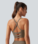 Brassière running Halara UltraSculpt™ côtelée à maintien léger avec coussinets amovibles