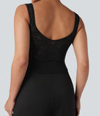 Combinaison dentelle contrastante sans manches pour demoiselles d'honneur et invitées de mariage avec poches - Easy Peasy
