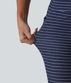 Jegging 7/8 rayé taille haute Halara Flex™ avec poches et effet ventre plat