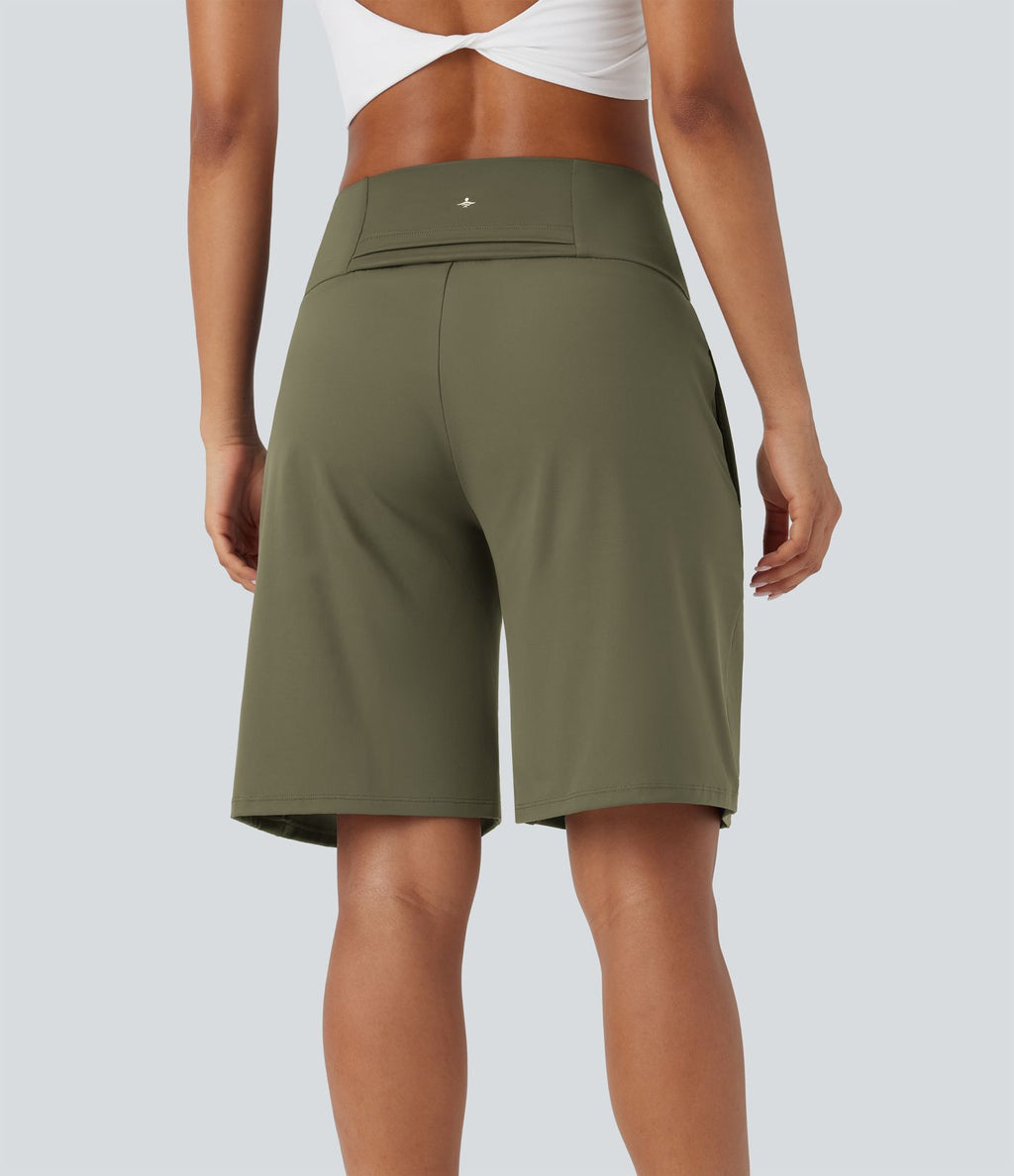 Bermuda SoftlyZero™ Airy de yoga taille haute avec poches multiples et effet frais InstantCool