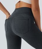 Legging de yoga gainant galbant taille haute imprimé denim avec poches Halara UltraSculpt™