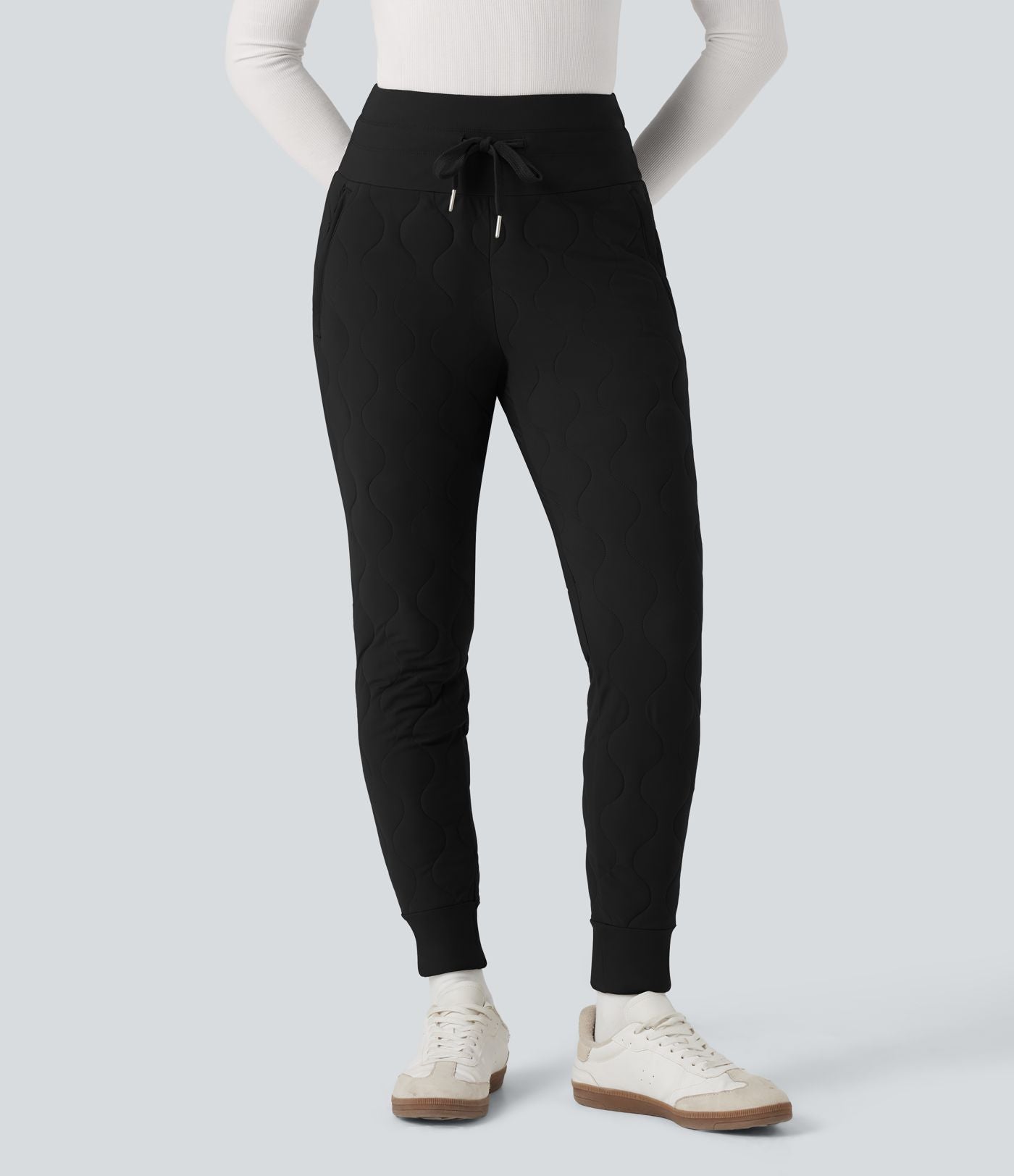 Jogging matelassé casual PuffFlex taille haute avec cordon de serrage et poches