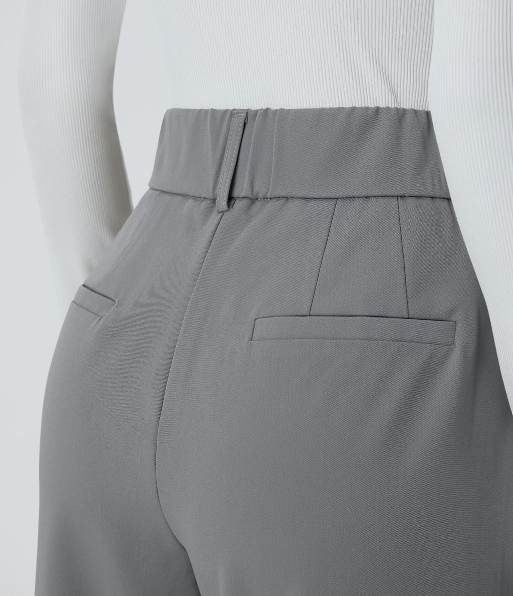 Pantalon tailleur Halara Flex™ fuselé uni, taille haute, avec poches