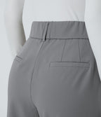 Pantalon tailleur Halara Flex™ fuselé uni, taille haute, avec poches