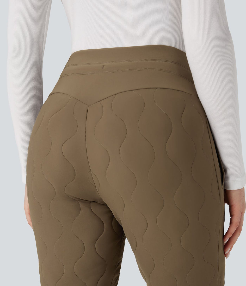 Jogging matelassé casual PuffFlex taille haute avec cordon de serrage et poches