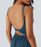Combinaison de yoga Softlyzero™ Airy à doubles bretelles, dos nu, avec effet torsadé et poches latérales Cool Touch - Édition Easy Peasy