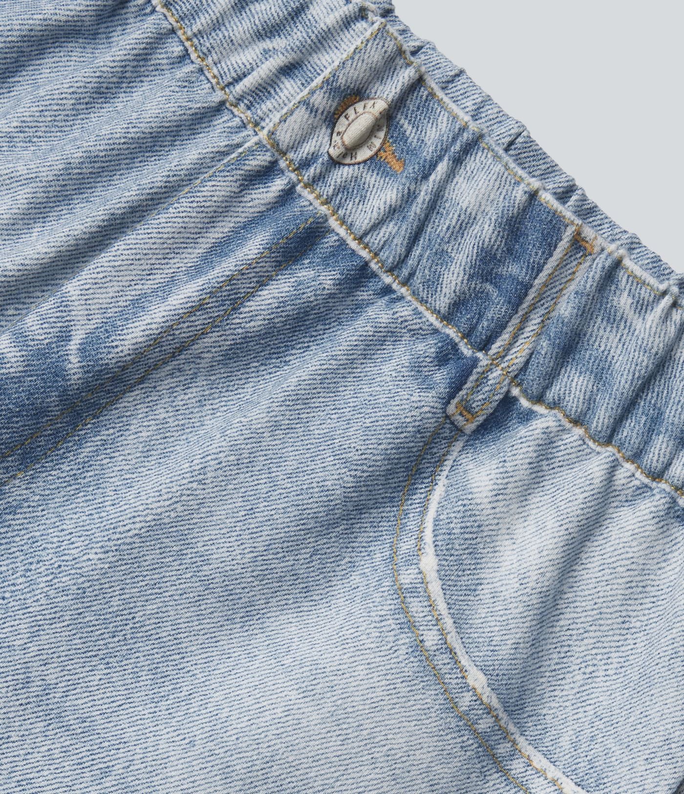 Jogging taille haute en molleton French Terry imprimé jean avec poches