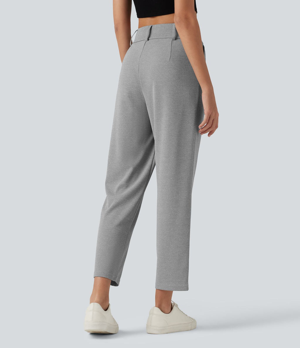 Halara Flex™ Pantalon tailleur fuselé taille haute en tissu gaufré avec poches