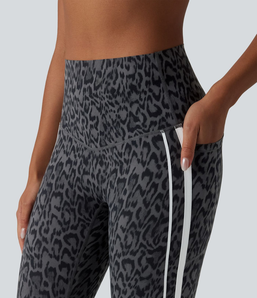 Halara UltraSculpt™ Legging corsaire de training gainant taille haute léopard color block avec poches