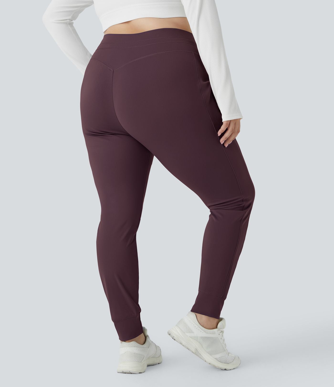 Jogging grande taille SoftlyZero™ Airy taille haute avec cordon de serrage poches latérales longueur complète effet frais InstantCool, protection solaire UPF50+