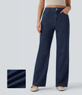 Jean taille haute Halara Flex™ jambes droites, effet sparkle avec poches