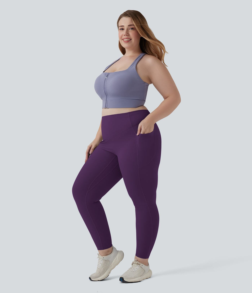 Legging d'entraînement gainant galbant taille haute grande taille avec effet scrunch et poches Halara UltraSculpt™