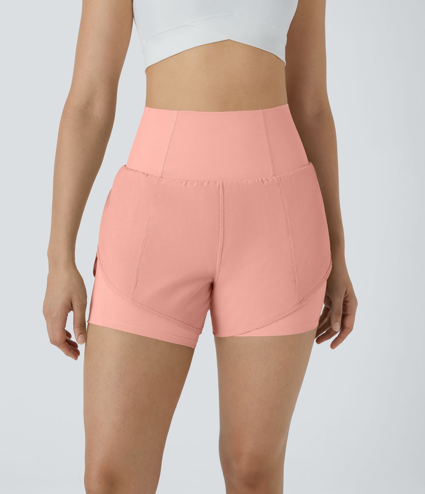 Breezeful™ Short 8,8cm Yoga Séchage Rapide 2 en 1 Taille Super Haute Ourlet Courbé Poches Latérales