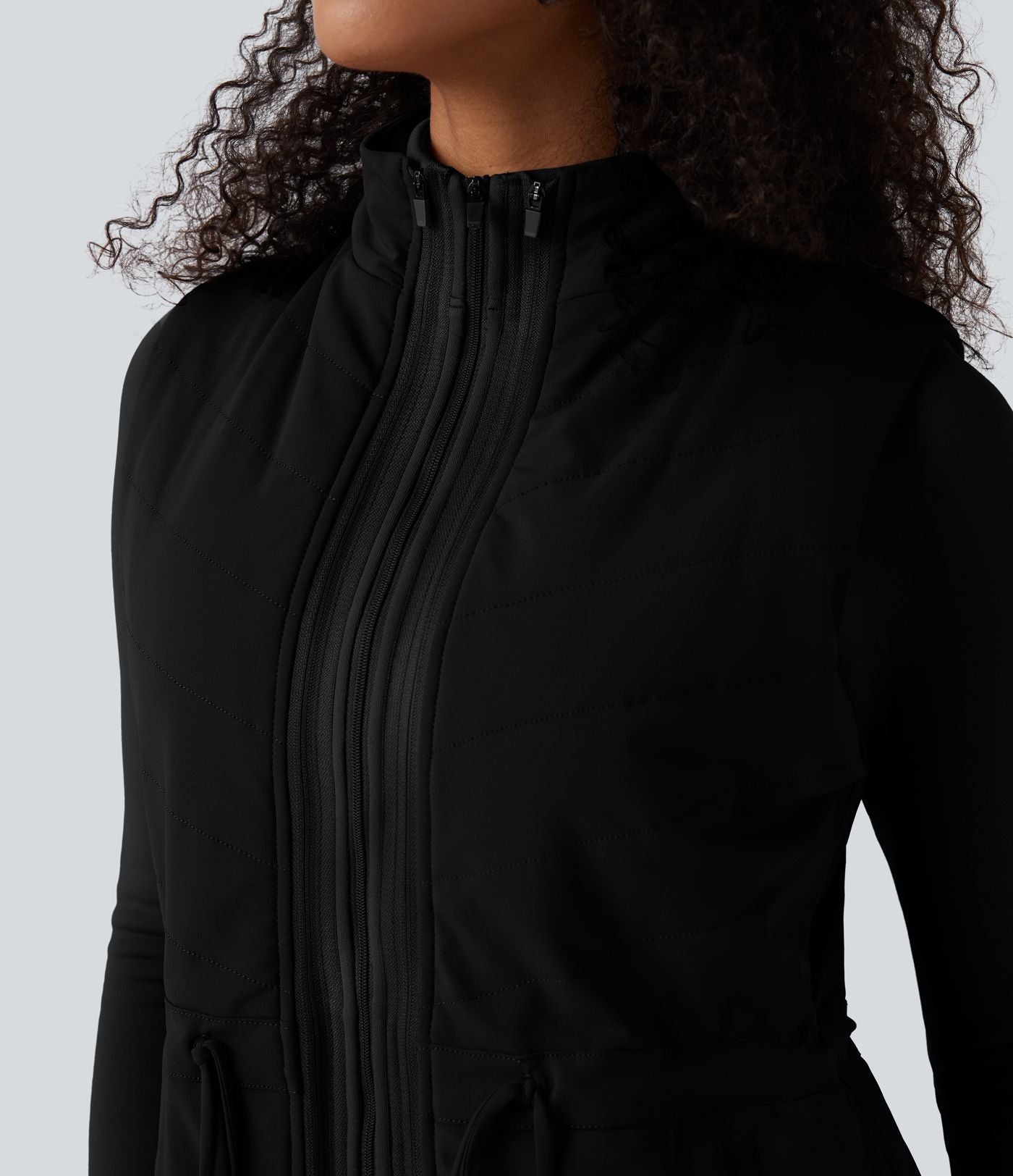 Veste polaire PuffFlex 3-en-1 à col montant et manches longues avec passe-pouces et gilet matelassé avec poches