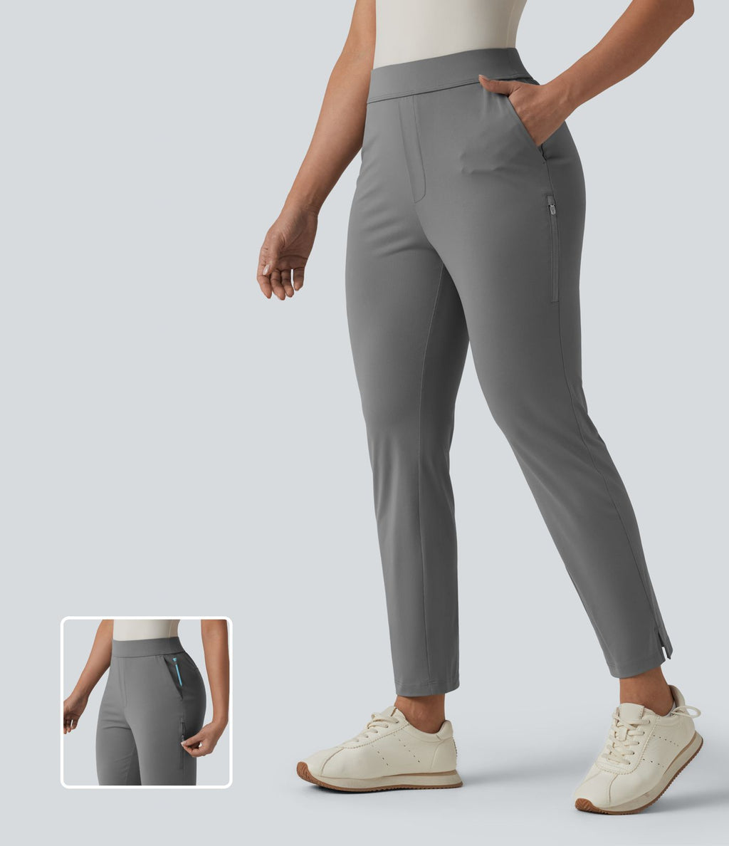 Pantalon de golf fuselé taille haute avec poches