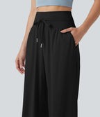 Pantalon large décontracté, taille haute, cordon de serrage, à effet frais InstantCool, avec poches, protection solaire UPF50+