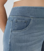 Halara Flex™ Jeans Larges Casual Taille Haute Multiples Poches Lavés Élastiques et Tricotés Grande Taille