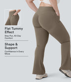 Pantalon de yoga à coupe bootcut gainant galbant taille haute grande taille avec effet scrunch et poches Halara UltraSculpt™