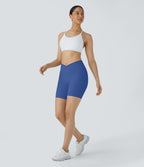 Softlyzero™ Short 17,5cm Yoga Taille Haute Crossover avec Poches Latérales