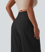 Pantalon large décontracté SoftlyZero™ Airy gainant taille haute effet frais InstantCool avec poches, protection solaire UPF50+
