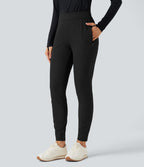Pantalon de randonnée déperlant taille mi-haute avec poches zippées
