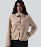 Veste casual sherpa col manches longues avec poches