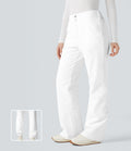 Pantalon randonnée chauffant bootcut taille haute avec poches