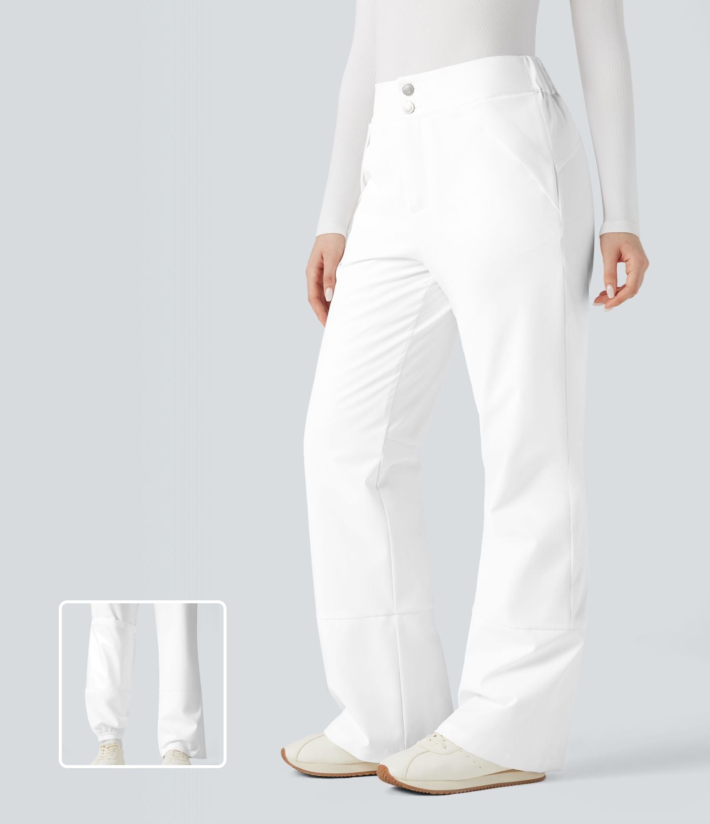 Pantalon randonnée chauffant bootcut taille haute avec poches