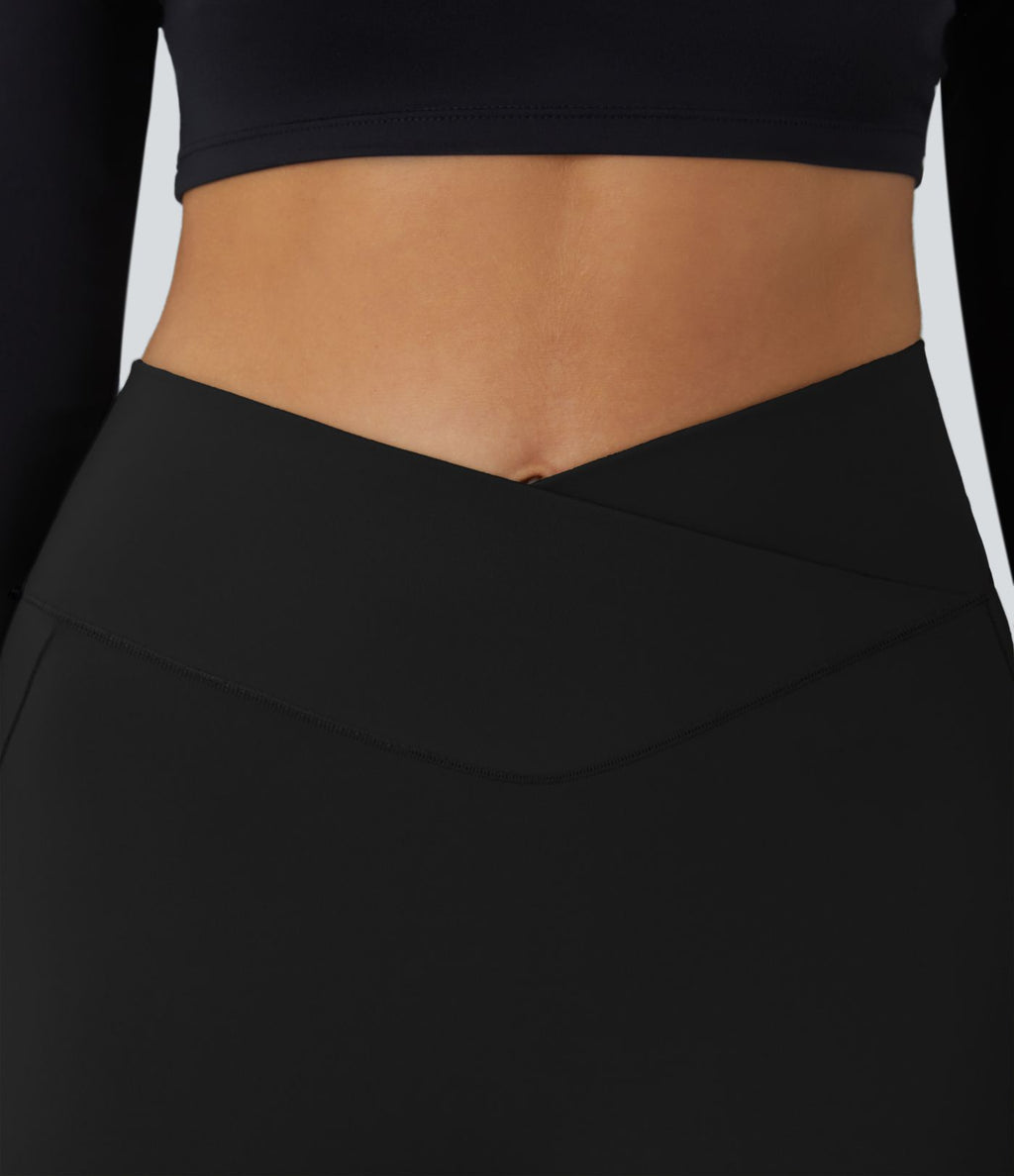 Softlyzero™ Polaire Legging Yoga à Taille Haute Thermique Croisée avec Poches Latérales