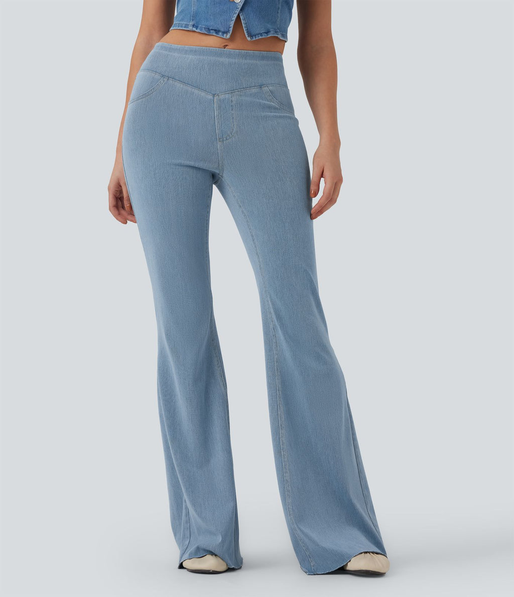 Jean décontracté Halara Flex™ taille mi-haute coupe évasée avec poches