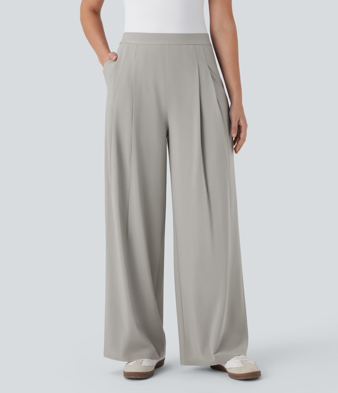Pantalon de costume Breezeful™ à taille haute, jambes larges, poches latérales et séchage rapide