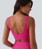 Brassière de sport yoga SoftlyZero™ Plush col carré avec brassière intégrée maintien léger