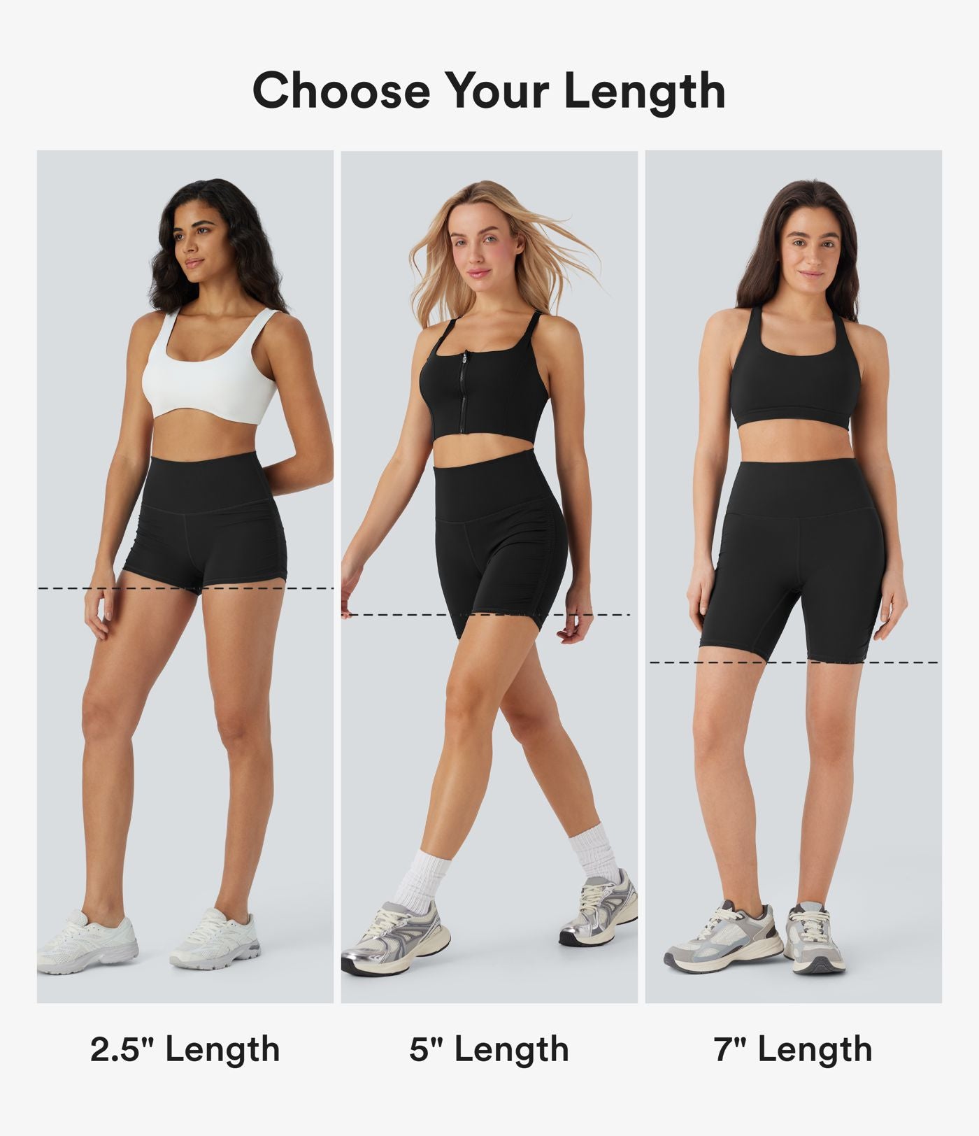 Short cycliste 12,5 cm de course gainant taille haute avec fronces et séchage rapide SoftlyZero™