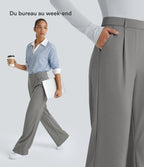 Pantalon tailleur évasé taille haute Halara Flex™ DayStretch avec poches