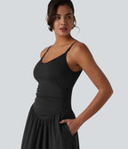 Robe nuisette maxi fluide Breezeful™ à séchage rapide dos nu avec bretelles ajustables, fronces et brassière intégrée - Demoiselle d'honneur et invitée de mariage