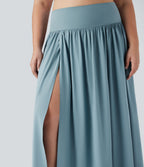 Jupe maxi fluide 2-en-1 gainante taille haute à séchage rapide grande taille Breezeful™