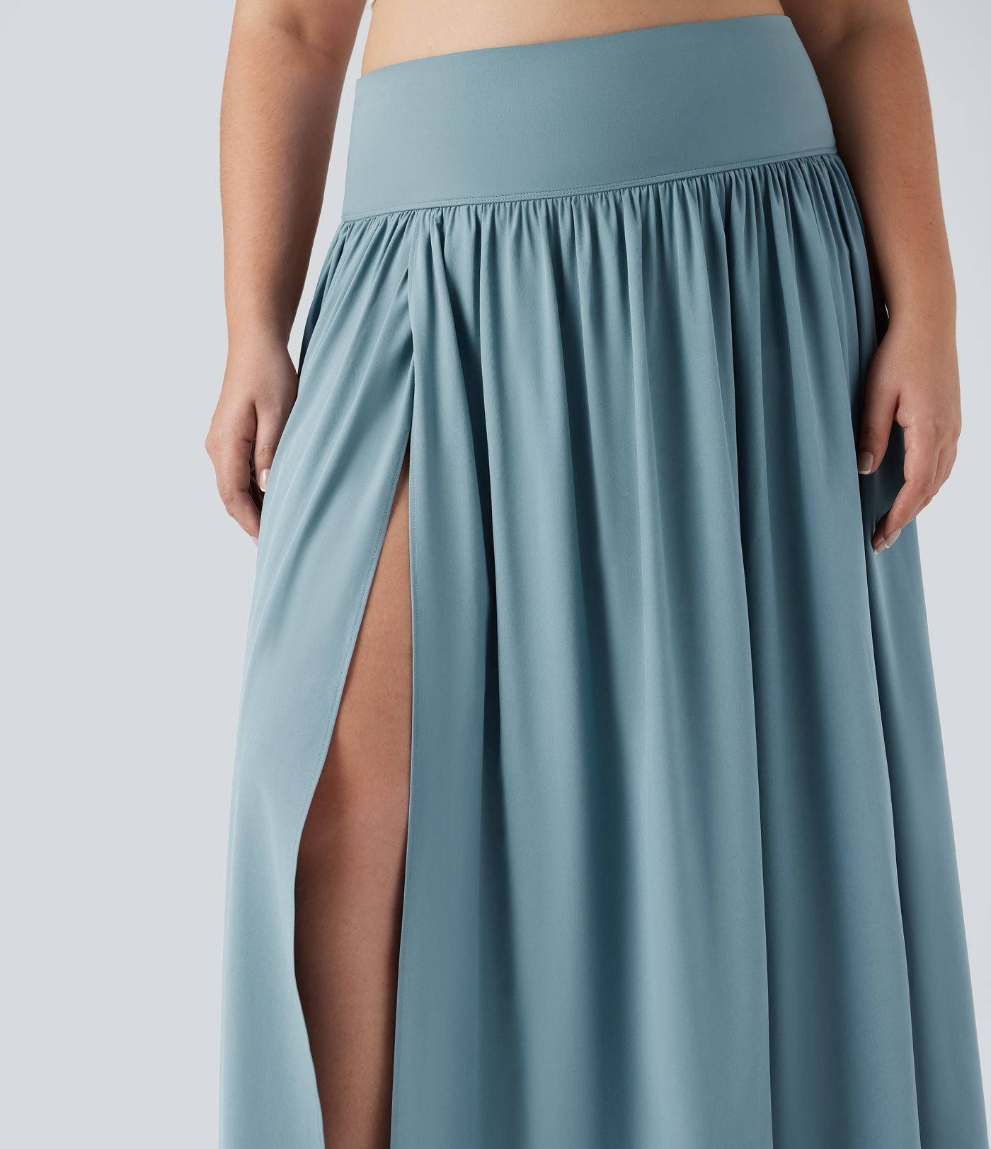 Jupe maxi fluide 2-en-1 gainante taille haute à séchage rapide grande taille Breezeful™